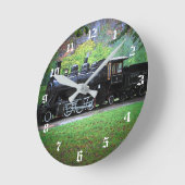 Pensionierter Zug-Motor Runde Wanduhr (Winkel)