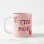 Pensioniertes Blumenmuster des Lehrer-3D Zweifarbige Tasse (Links)