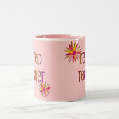 Pensioniertes Blumenmuster des Lehrer-3D Zweifarbige Tasse (Mittel)