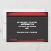 Pensioniertes extrem gefährliches Ruhestands-Party Einladung (Rückseite)