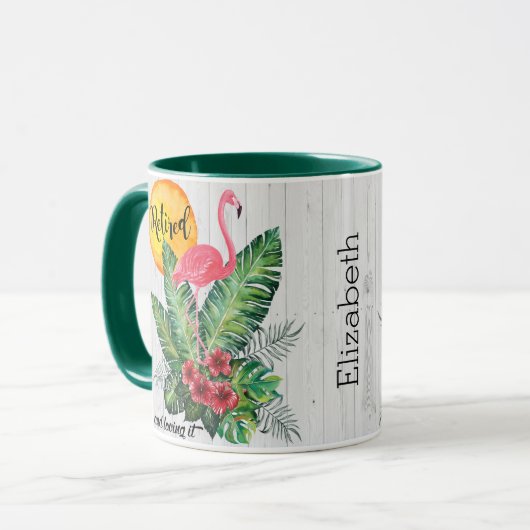 Pensioniertes Flamingo-Aquarell Tasse (Vorderseite Links)