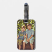 Pensioniertes Flamingowatercolor-Foto Gepäckanhänger (Rückseite vertikal)