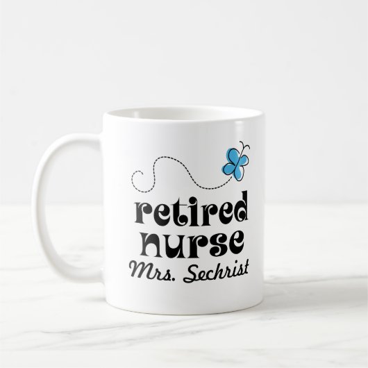 Pensioniertes personalisiertes Geschenk der Kaffeetasse (Links)