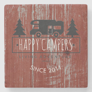 Pensioniertes Scheunen-Rot-Datum der Menschen-  Steinuntersetzer