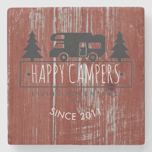 Pensioniertes Scheunen-Rot-Datum der Menschen-| Steinuntersetzer (Vorderseite)