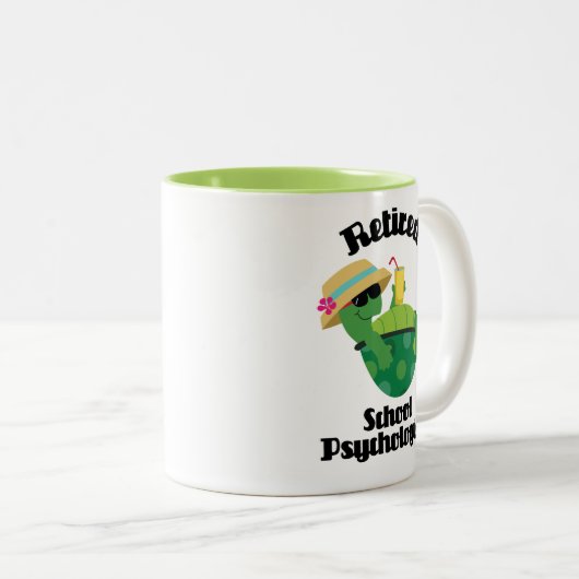 Pensioniertes Schulpsychologe-Geschenk Zweifarbige Tasse (VorderseiteRechts)