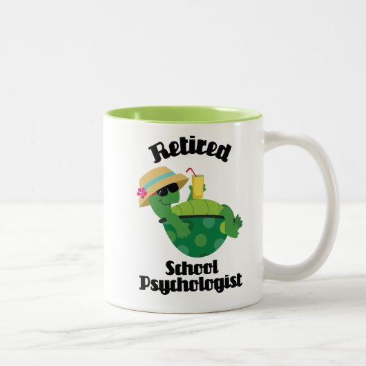 Pensioniertes Schulpsychologe-Geschenk Zweifarbige Tasse (Rechts)