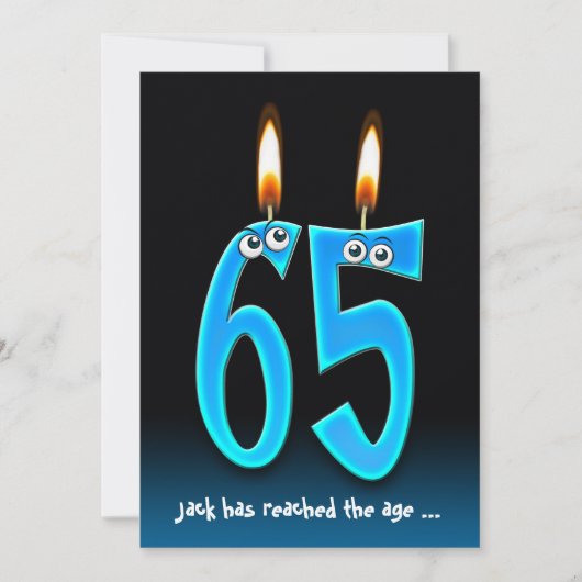 Pensionierung bei 65 Party mit Augäpfeln Einladung (Vorderseite)