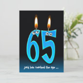 Pensionierung bei 65 Party mit Augäpfeln Einladung (Stehend Vorderseite)