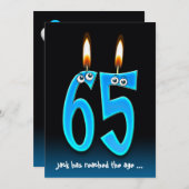 Pensionierung bei 65 Party mit Augäpfeln Einladung (Vorne/Hinten)