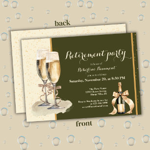 Pensionierung Gold Grüner Champagner Party für Män Einladung