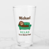 Pensionierung Niedlich Funny Lazy Sloth Beer Pint Glas (Vorderseite)
