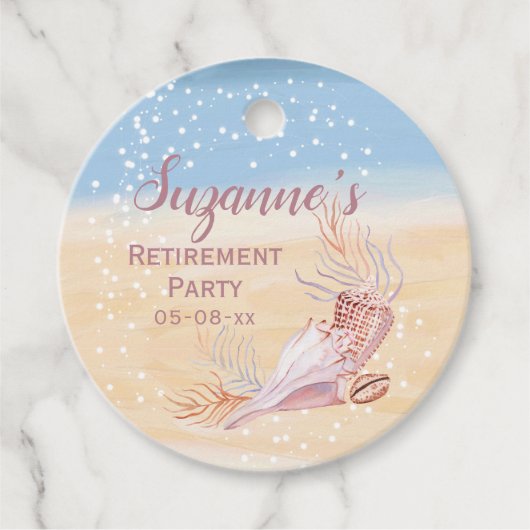 Pensionierung Party Beach Coastal Muschel Geschenkanhänger (Vorderseite)