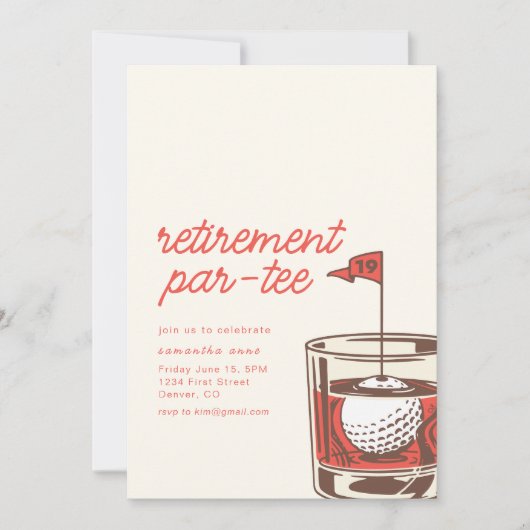 Pensionierung pro T-Shirt Party Einladung mit Whis (Vorderseite)