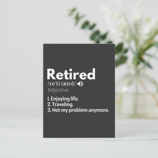 Pensionierung, Ruhestand, Ruhestand, Ruhestand, Postkarte (Stehend Vorderseite)