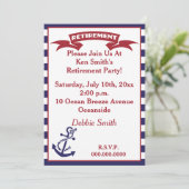 Pensionseinrichtungen - Rot, Weiß und Blau Einladung (Stehend Vorderseite)