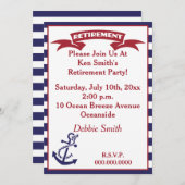 Pensionseinrichtungen - Rot, Weiß und Blau Einladung (Vorne/Hinten)