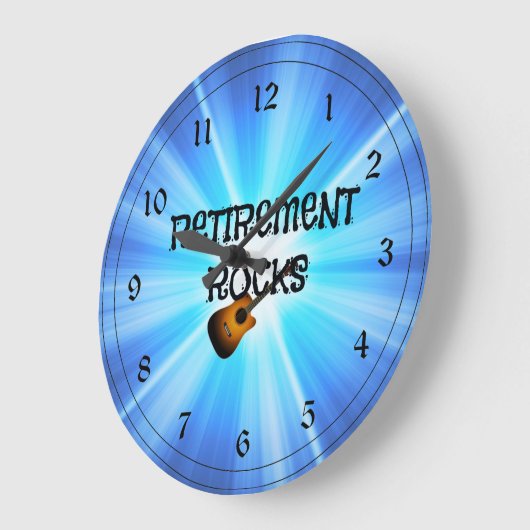 Pensionsgesteine mit Gitarre Große Wanduhr (Winkel)