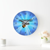 Pensionsgesteine mit Gitarre Große Wanduhr (Zuhause)