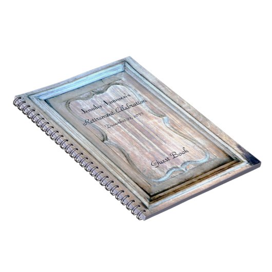 Pensionskasse Party Gästebuch, gewitterte Holztüre Notizblock (Rechte Seite)