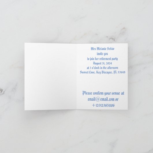 Pensionskatze Party Einladung Ingwerkatze Schlafsa (Innenseite)