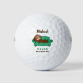 Pensionskräfte Niedlich Funny Lazy Sloth Golfball (Vorderseite)