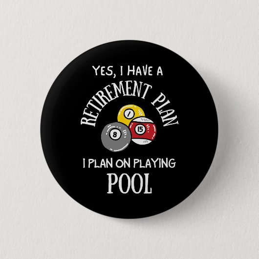 Pensionsplan Schwimmbad Funny Pool Player Bil Button (Vorderseite)