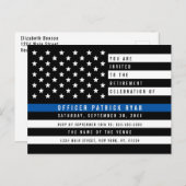 Pensionspolizei Thin Blue Line American Flag Postkarte (Vorne/Hinten)