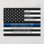 Pensionspolizei Thin Blue Line American Flag Postkarte (Vorderseite)