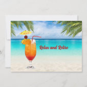 Pensionssommer Farewell Cocktail Beach Party Einladung (Rückseite)