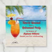 Pensionssommer Farewell Cocktail Beach Party Geschenkanhänger (Rückseite)