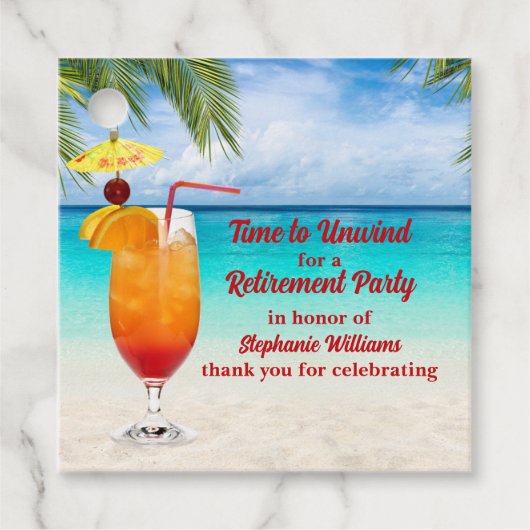 Pensionssommer Farewell Cocktail Beach Party Geschenkanhänger (Vorderseite)