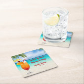 Pensionssommer Farewell Cocktail Beach Party Rechteckiger Pappuntersetzer (Vor Ort)