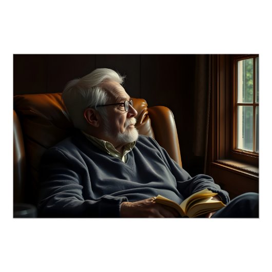 Pensive Ältere Solidität Poster (Vorderseite)