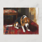 Pensive Beagle Postkarte (Vorderseite)