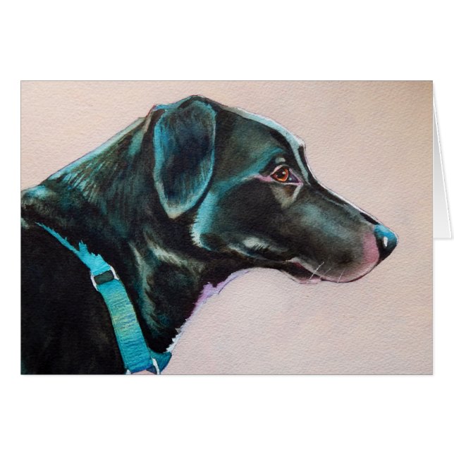 Pensive Black Dog (Vorderseite (Horizontal))