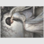 Pensive Blossom Angel Stone Bench Vintage Decoupag Seidenpapier (Vorderseite)