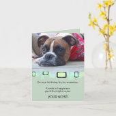 Pensive Brindle Boxer Karte (Gelbe Blume)