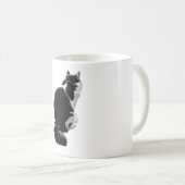 Pensive Cat Back View Tinte Art Tasse (VorderseiteRechts)
