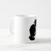 Pensive Cat Back View Tinte Art Tasse (Vorderseite Links)