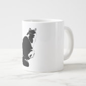 Pensive Cat Back View Tinte Art Tasse (Vorderseite Rechts)