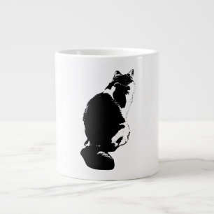 Pensive Cat Back View Tinte Art Tasse