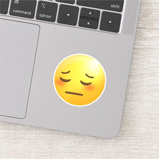 Pensive Face Emoji Aufkleber (Ausschnitt)