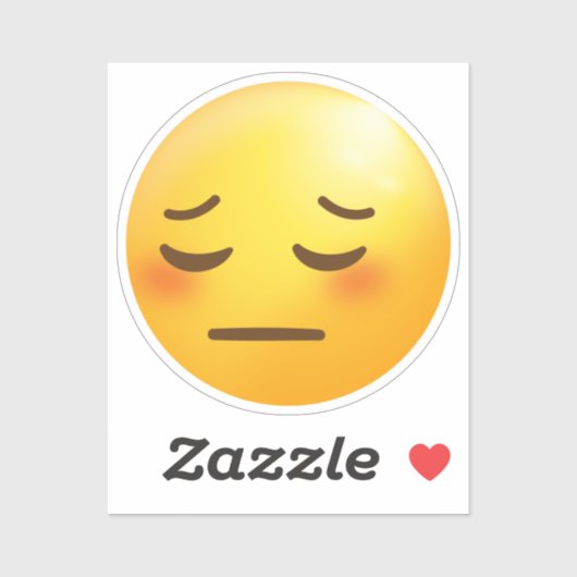 Pensive Face Emoji Aufkleber (Blatt)