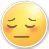 Pensive Face Emoji Aufkleber (Vorderseite)