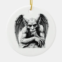 Pensive Gargoyle Keramik Ornament