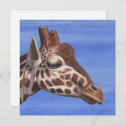 Pensive Giraffe Feiertagskarte (Vorne/Hinten)