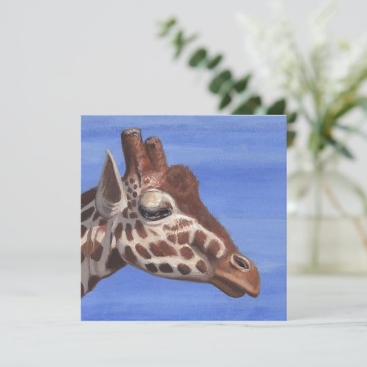 Pensive Giraffe Feiertagskarte (Stehend Vorderseite)