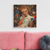 Pensive Girl Portrait | expressionism  Leinwanddruck (Insitu (Wohnzimmer))