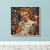 Pensive Girl Portrait | expressionism Leinwanddruck (Insitu (Holzboden))